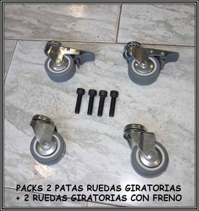 RUEDAS GIRATORIAS para patas de estantera